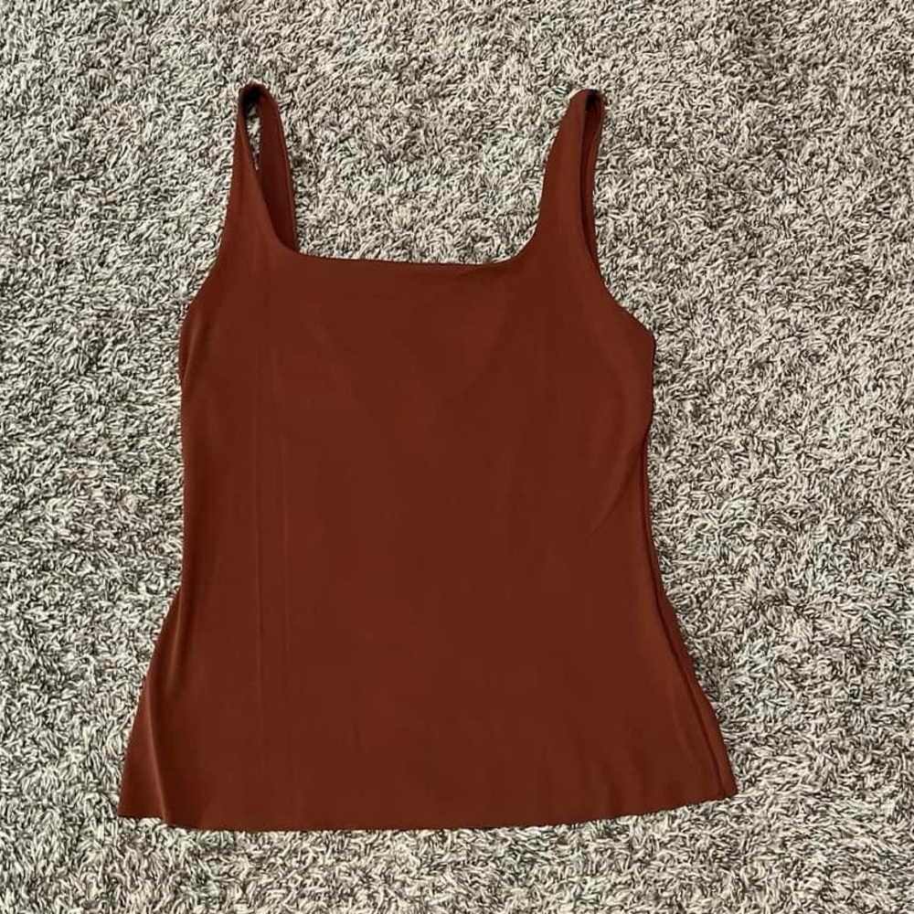 Nike rust orange square neck tank S